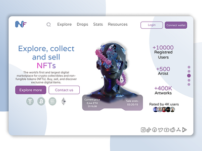 NFT landing page design concept