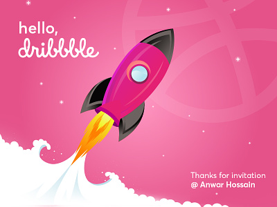 First shot - Journey started at dribbble bala ux creative designer dribbble first shot rocket user experience user interface welcome page