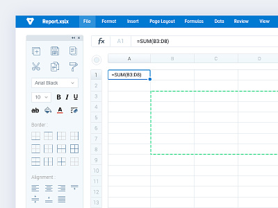 Spreadsheet With Toolbar - Excel bala ux builder cell design excel fieldbook product smartbook spreadsheet toolbar ui ux