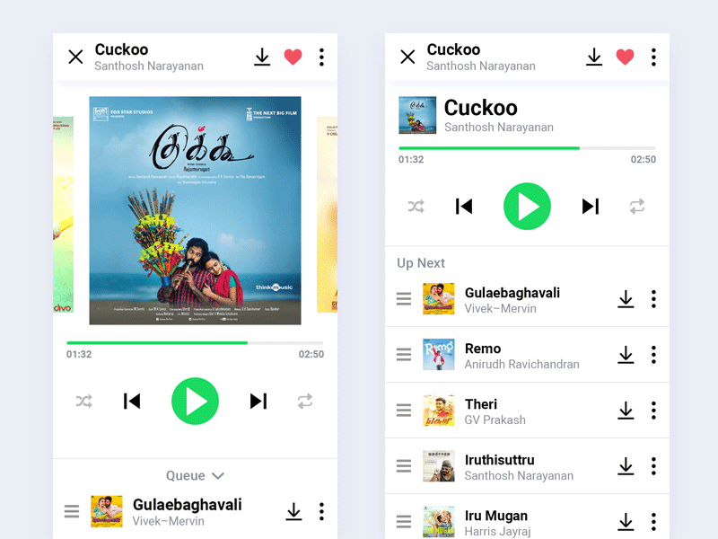 Music App bala ux design app detail interface music app pause play queue ui ux