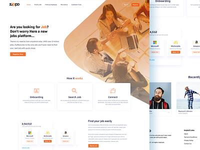 Job Portal Landing page design bala ux design find job hire job job site job website landing page page ui web website design