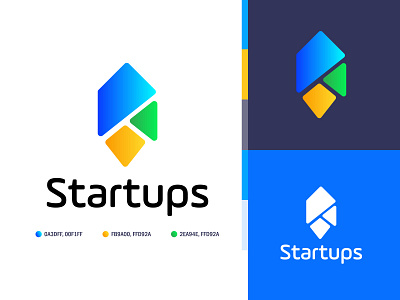 Startups logo design and branding color palette