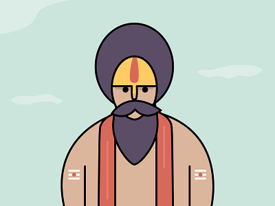 Sadhu character illustration design