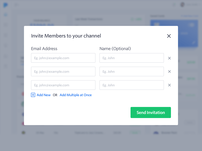 Invite multiple members/users at same time add members add multiple users add users animation bala ux clean design interace interaction interaction design interaction design invite invite members invite multiple users minimal overlay popup ui ux web