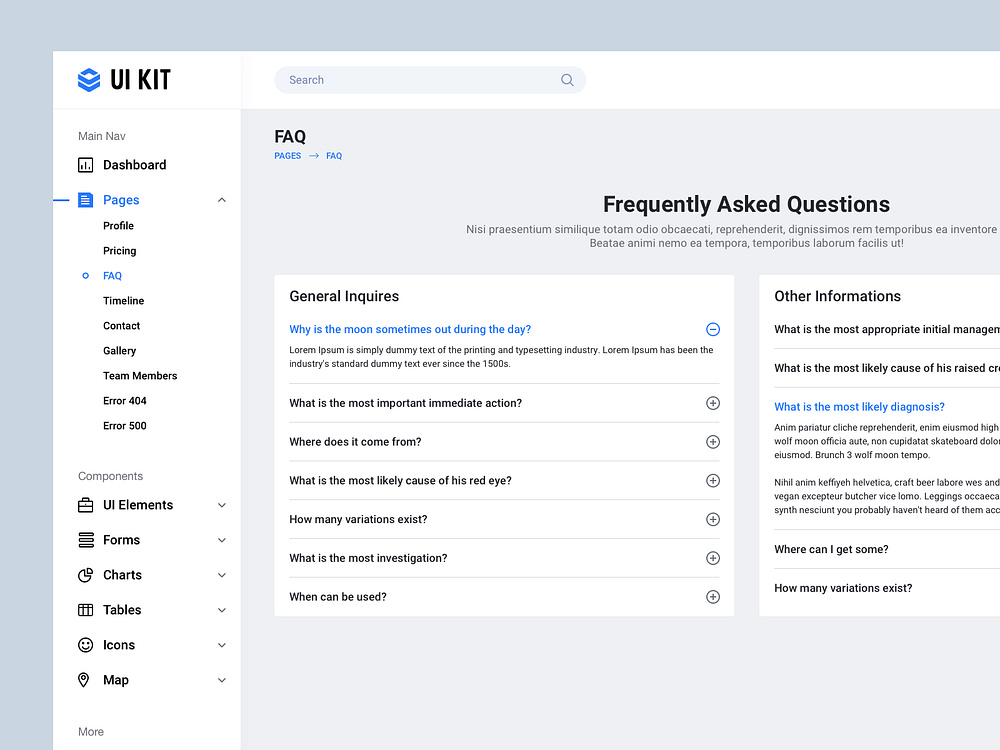 Accordion UI Kit designs, themes, templates and downloadable graphic