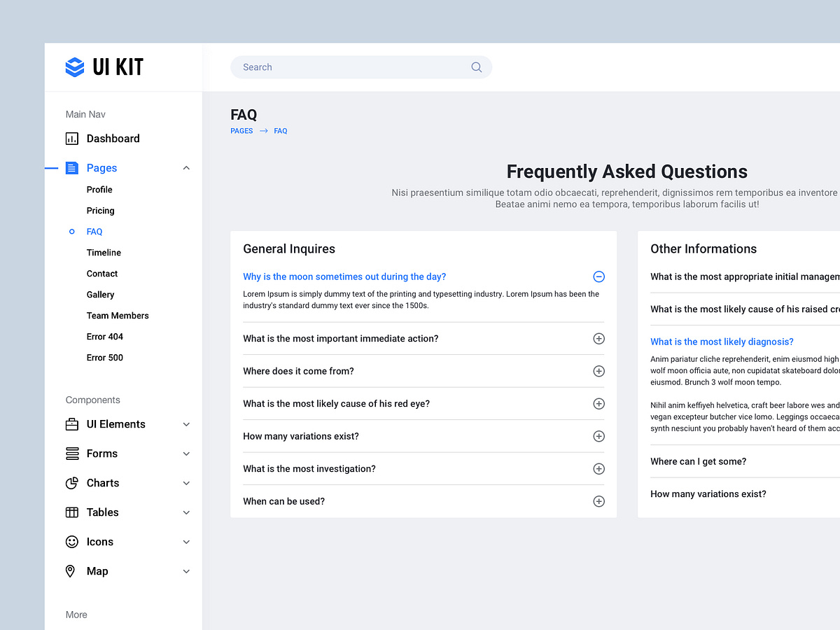 Accordion UI Kit designs, themes, templates and downloadable graphic