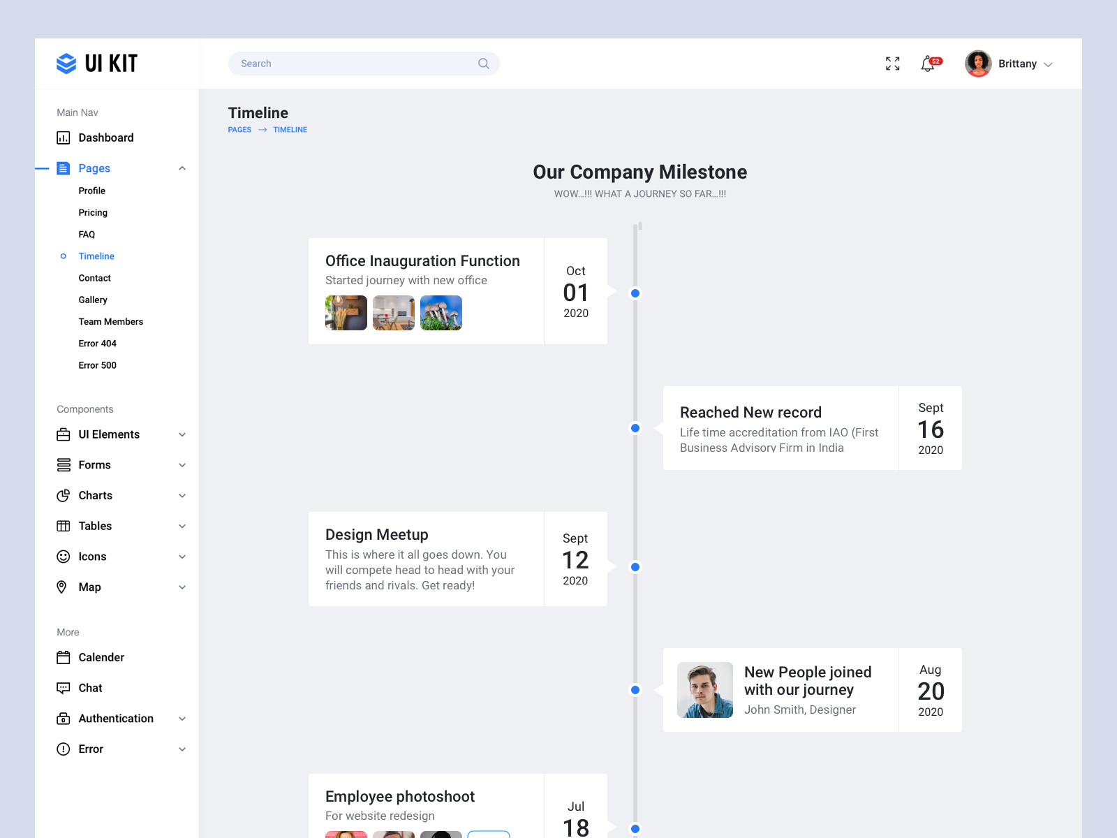 Milestone/Timeline dashboard UI design by Bala UX on Dribbble