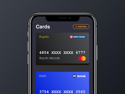 Payment app card add UI design