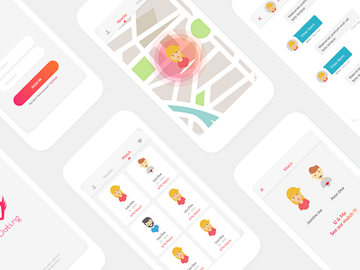 #1 Dating App Screens app colorful dating design icons ios love meeting ui ux