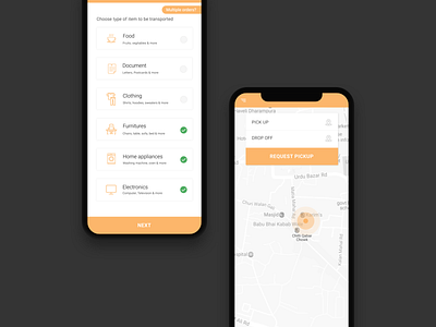 Tracker app colourful delivery home ios minimal