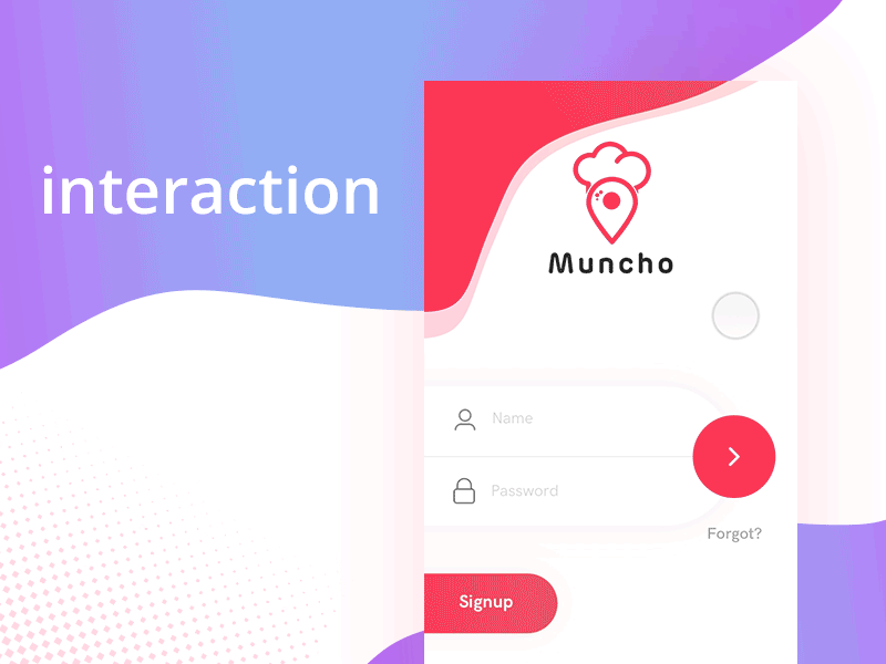 Simple Interaction colourful interaction login minimal signup