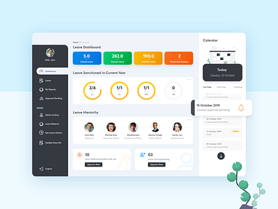 Leave Dashboard application dashboad dashboard ui design gradient illustration leaves minimal ui ux web webapps