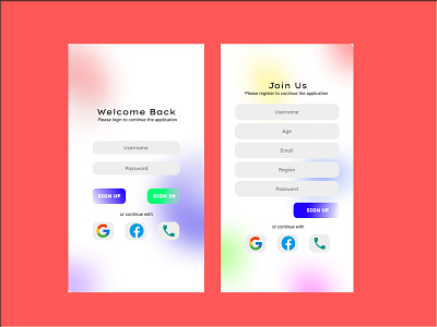 Minimalist autentication login and register android application autentication figma graphic design login minimalist modern register ui