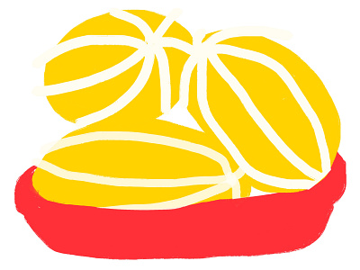 Yellow Melon art color design drawing fruit fun illustration korean melon red texture yellow yum