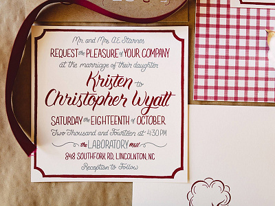 They got married! brush type design stationery typography wedding