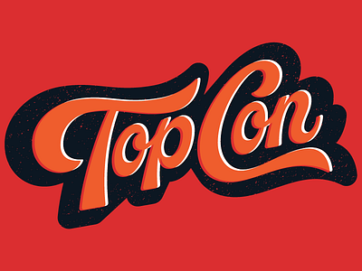 Top Con brush type lettering typography vector