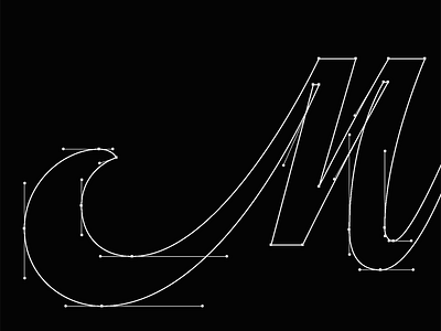 M- lettering typography vector