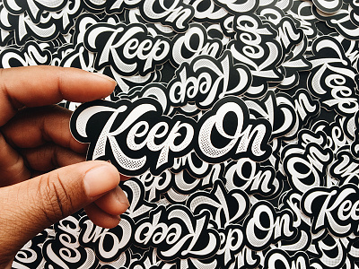 Keep On Stickers lettering stickers vector