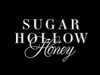 Sugar Hollow Honey Logo branding lettering logotype script