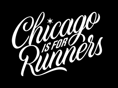 Chicago Is For Runners! - Pt 2 brush type lettering script vector