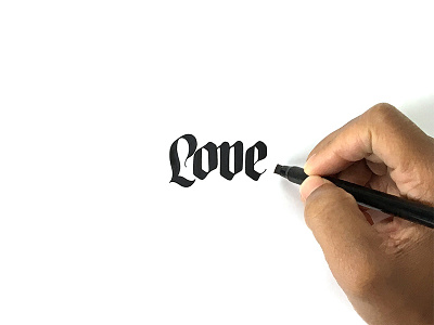 A little love. blackletter hand drawn lettering type