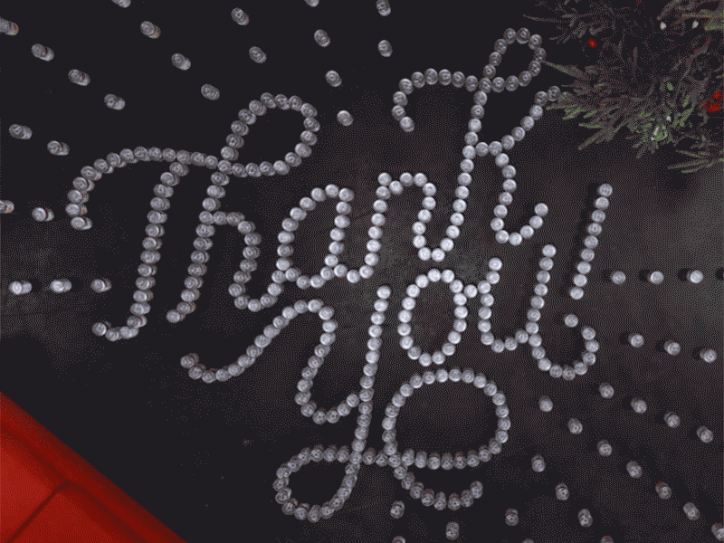 Thank You! dimensional type food type lettering