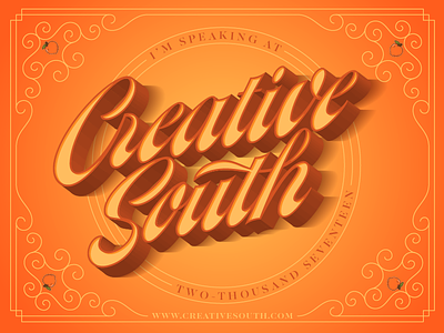 Creative South! lettering logotype script vector