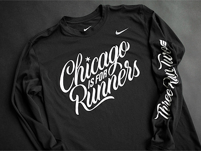 Chicago is for Runners! apparel brush script chicago lettering running script