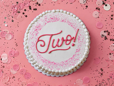 I Just Turned Two! cake lettering photography