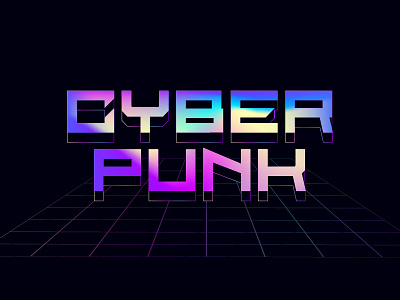 Cyber Punk cyberpunk gradient illustration retro typography vector