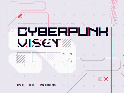 CyberPunk UI 01 app cyber cyberpunk future futuristic geometric icon illustration scifi tech technology ui ux vector