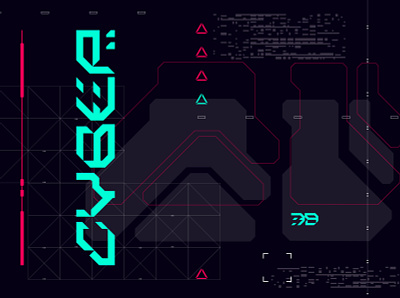 CyberPunk UI 02 cyber cyberpunk data font future geometic icon illustration pattern poster sci fi sci fi scifi scifiart tech ui ux vector
