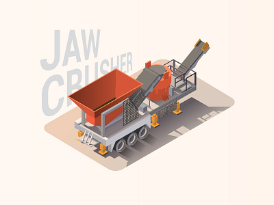 Jaw crusher. Illustration icon illustration mining vector
