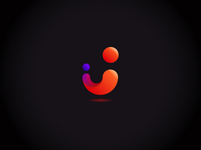 Creative logo for VP Company blue bright drop gradient logo orange sign