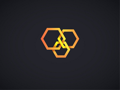 Creative honeycomb logo honey icon infinity logo loop sign