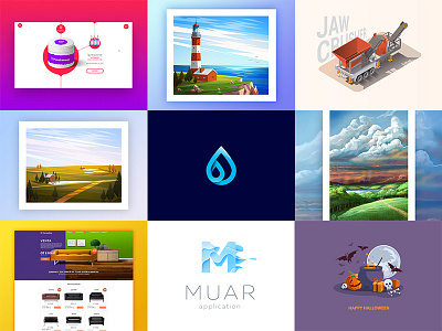 Best nine of 2016 2016 icon illustration landscape logo vector website