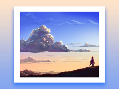 Clouds art cg cloud digital 2d environments painting sky sunset