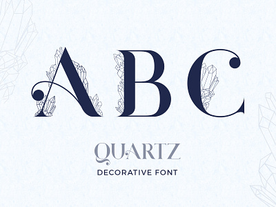 Quartz. Decorative Font crystal font gems letter quartz typography