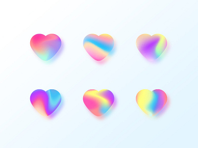 Gradient bright hearts bright gradient heart vivid