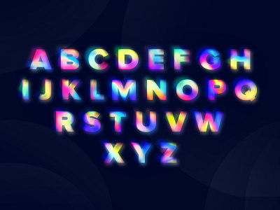 Bright gradient letters