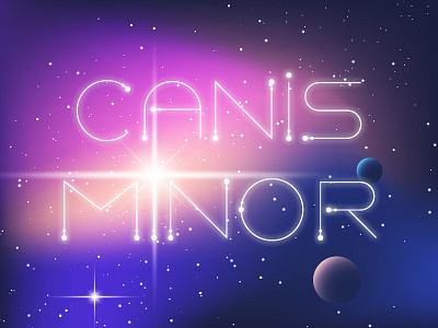 Canis Minor Font canis minor cosmic font gradient letters planet space star vivd