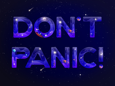 Don't Panic. Typography dont falcon heavy panic roket space spacex star typography