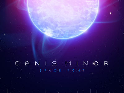 Canis Minor. Space typography cosmic font gradient letters planet space space x star vivid