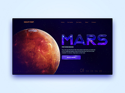 Mars cosmic font gradient letters planet space space x star ui ux vivid web design