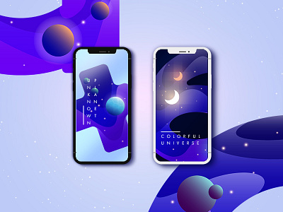 Creative space wallpaper cosmic font gradient letters phone planet space space x star vivid wallpaper