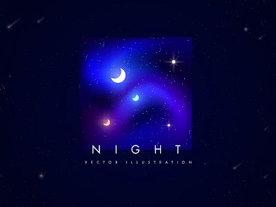 Night. Vol 1 background moon night sky star vector