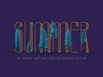 Summer leaf summer typography