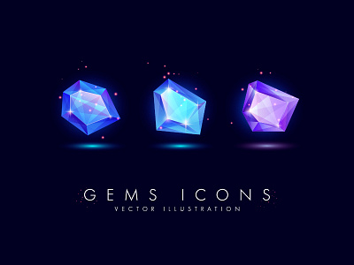 Crystal icons. Vector Illustration crystal diamond game ui gems ice icon illustration jewellery vector