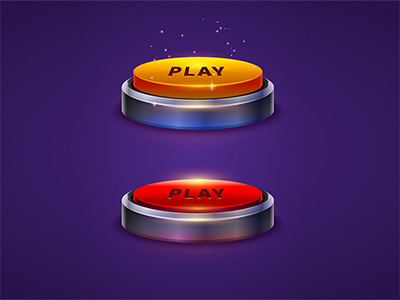 Button for games app button game game art interface metal play red ui