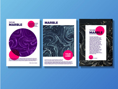 Creative brochure templates brochure flyer marble post poster purple template vector
